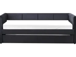 Udtræksseng Velour CHAVONNE 90 x 200 cm Sort