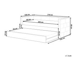 Udtræksseng Velour CHAVONNE 90 x 200 cm Sort