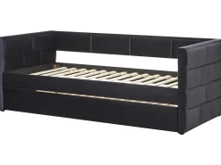 Udtræksseng Velour CHAVONNE 90 x 200 cm Sort