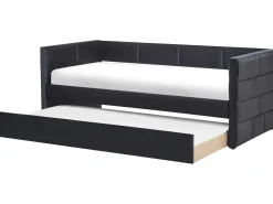 Udtræksseng Velour CHAVONNE 90 x 200 cm Sort