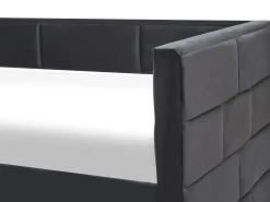 Udtræksseng Velour CHAVONNE 90 x 200 cm Sort