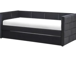 Udtræksseng Velour CHAVONNE 90 x 200 cm Sort