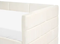 Udtræksseng Velour CHAVONNE 90 x 200 cm Cremehvid