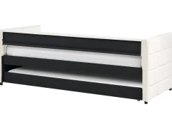 Udtræksseng Velour CHAVONNE 90 x 200 cm Cremehvid