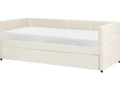 Udtræksseng Velour CHAVONNE 90 x 200 cm Cremehvid