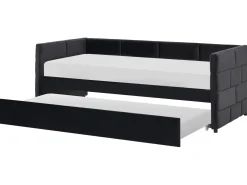 Udtræksseng Velour CHAVONNE 90 x 200 cm Sort