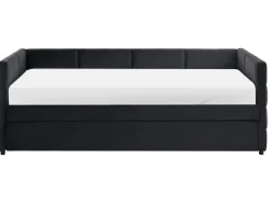 Udtræksseng Velour CHAVONNE 90 x 200 cm Sort