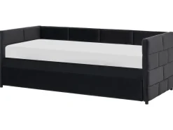 Udtræksseng Velour CHAVONNE 90 x 200 cm Sort