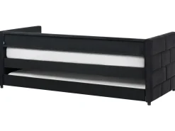 Udtræksseng Velour CHAVONNE 90 x 200 cm Sort