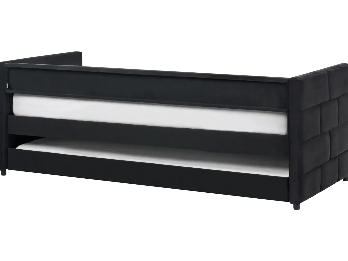 Udtræksseng Velour CHAVONNE 90 x 200 cm Sort