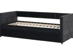 Udtræksseng Velour CHAVONNE 90 x 200 cm Sort