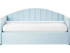 Udtræksseng Velour EYBURIE 90 x 200 cm Himmelblå