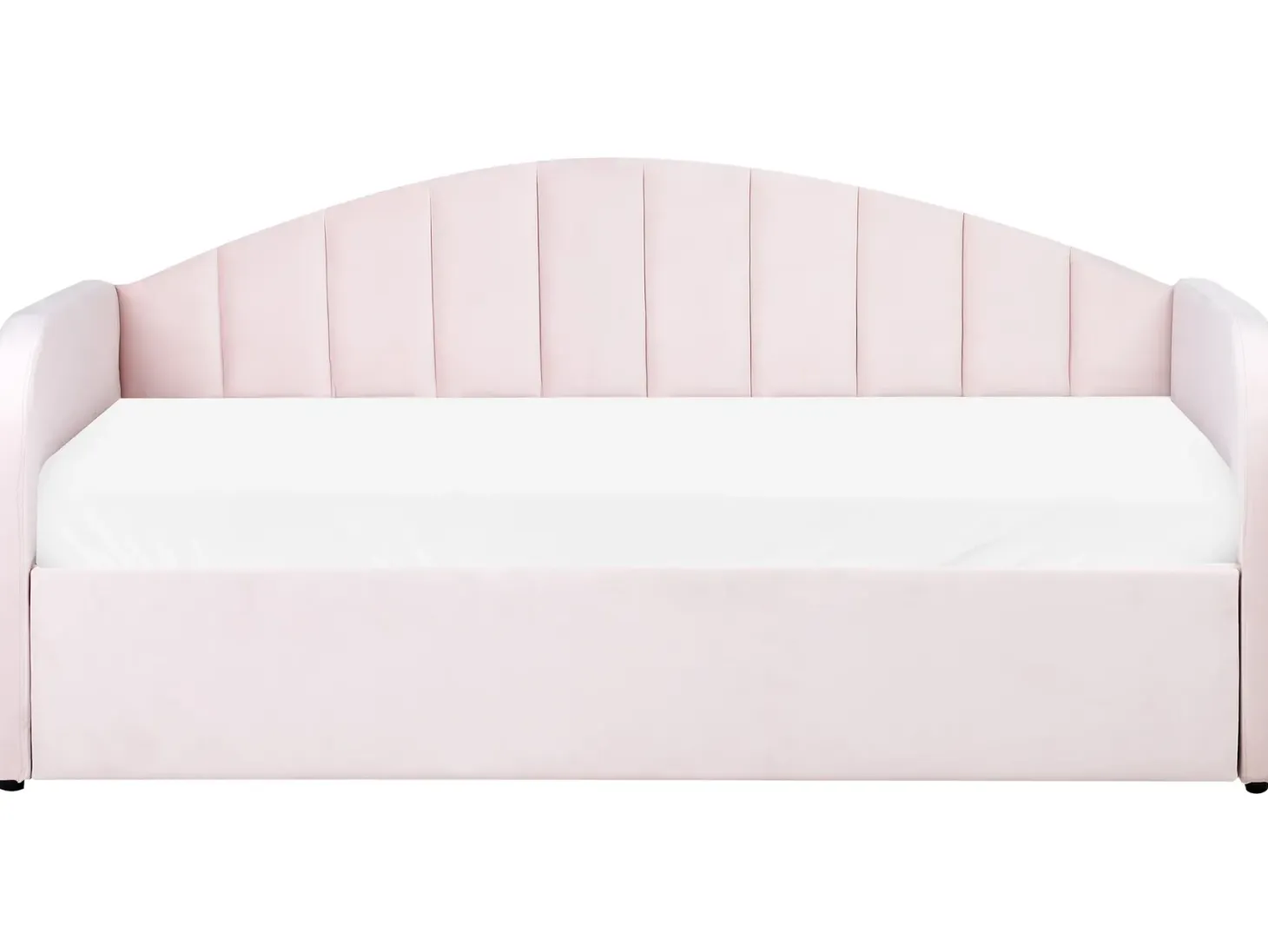 Udtræksseng Velour EYBURIE 90 x 200 cm Pastellrosa