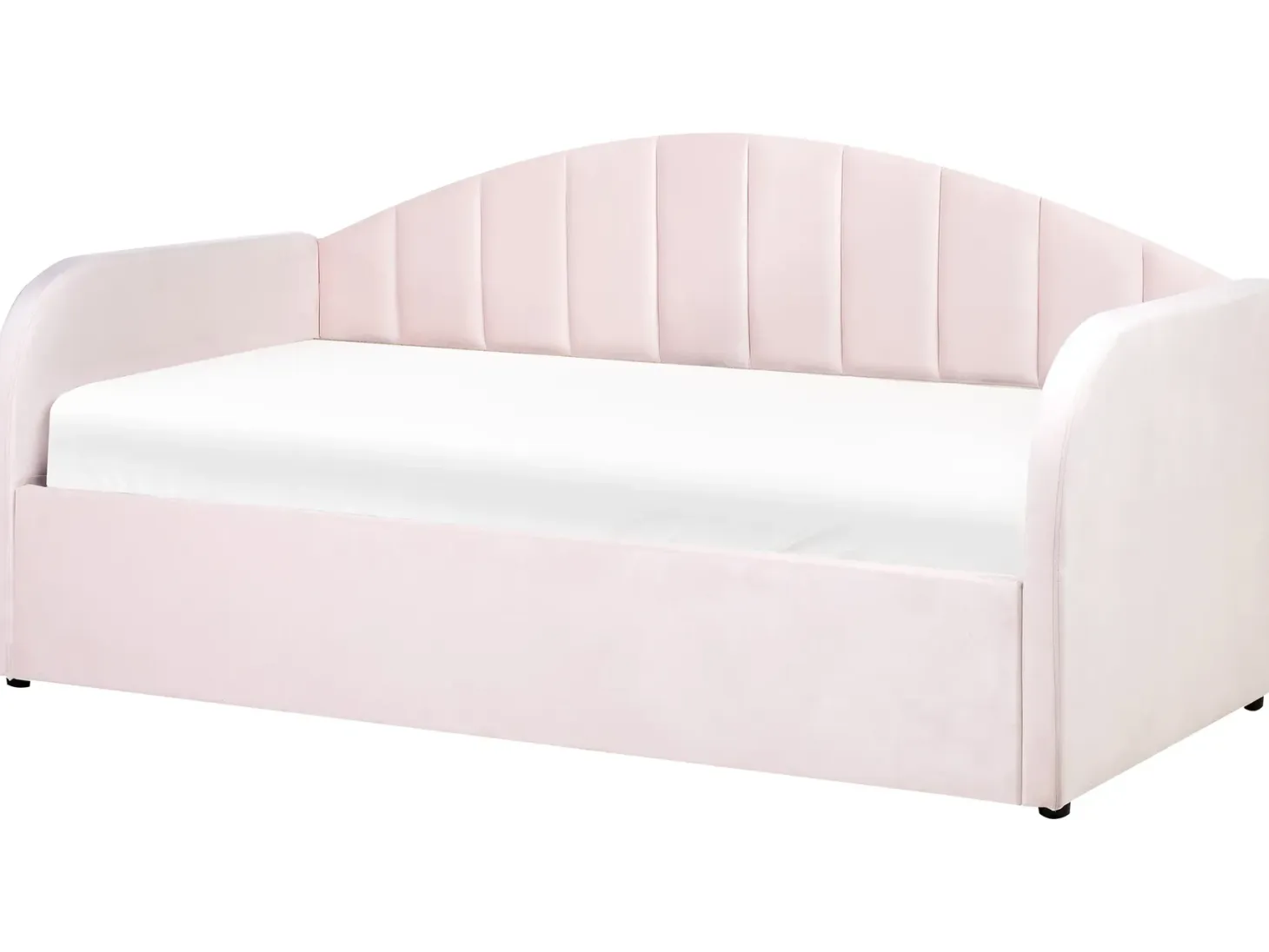 Udtræksseng Velour EYBURIE 90 x 200 cm Pastellrosa