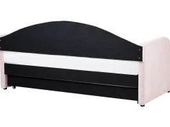 Udtræksseng Velour EYBURIE 90 x 200 cm Pastellrosa