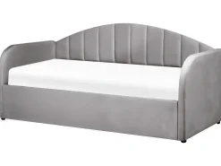 Udtræksseng Velour EYBURIE 90 x 200 cm Grå