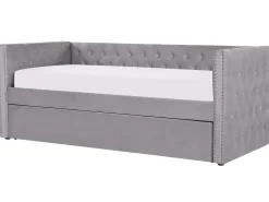 Udtræksseng Velour GASSIN 90 x 200 cm Grå