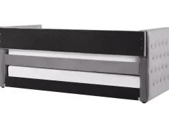 Udtræksseng Velour GASSIN 90 x 200 cm Grå