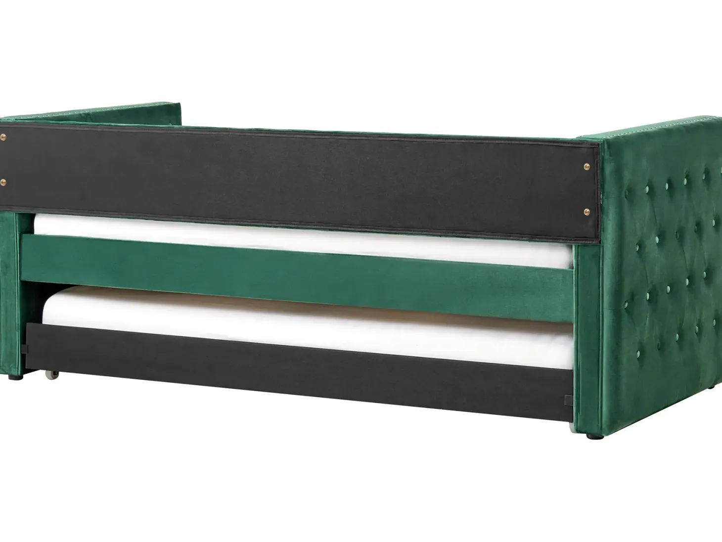 Udtræksseng Velour GASSIN 90 x 200 cm Smaragdgrøn