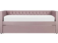 Udtræksseng Velour GASSIN 90 x 200 cm Lyserød