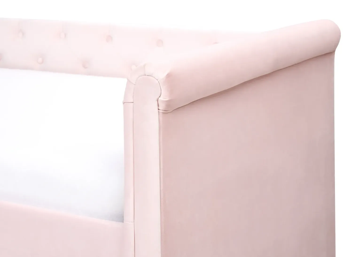 Udtræksseng Velour LIBOURNE 90 x 200 cm Pastellrosa