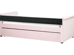 Udtræksseng Velour LIBOURNE 90 x 200 cm Pastellrosa