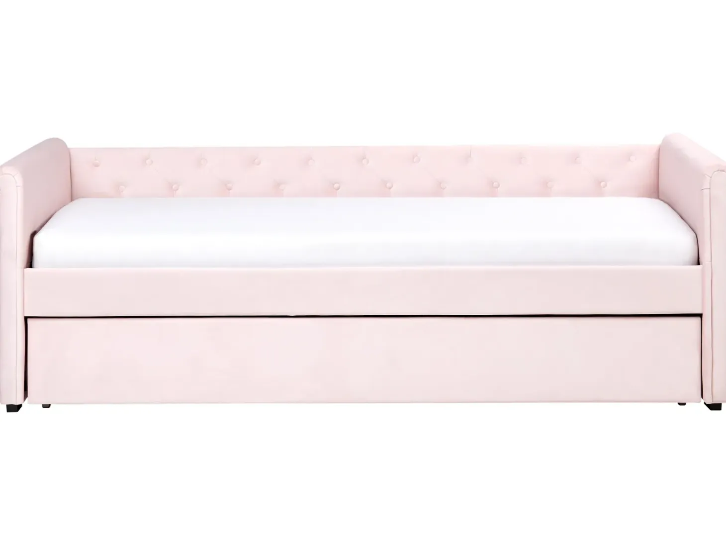 Udtræksseng Velour LIBOURNE 90 x 200 cm Pastellrosa