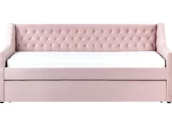 Udtræksseng Velour MONTARGIS 90 x 200 cm Lyserød