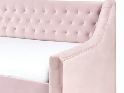Udtræksseng Velour MONTARGIS 90 x 200 cm Lyserød