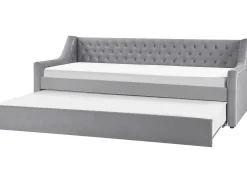 Udtræksseng Velour MONTARGIS 90 x 200 cm Lysegrå