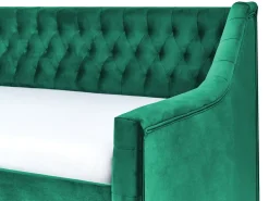 Udtræksseng Velour MONTARGIS 90 x 200 cm Smaragdgrøn