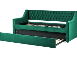 Udtræksseng Velour MONTARGIS 90 x 200 cm Smaragdgrøn
