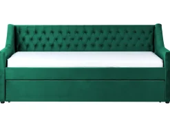 Udtræksseng Velour MONTARGIS 90 x 200 cm Smaragdgrøn