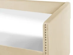 Udtræksseng Velour TROYES 90 x 200 cm Beige