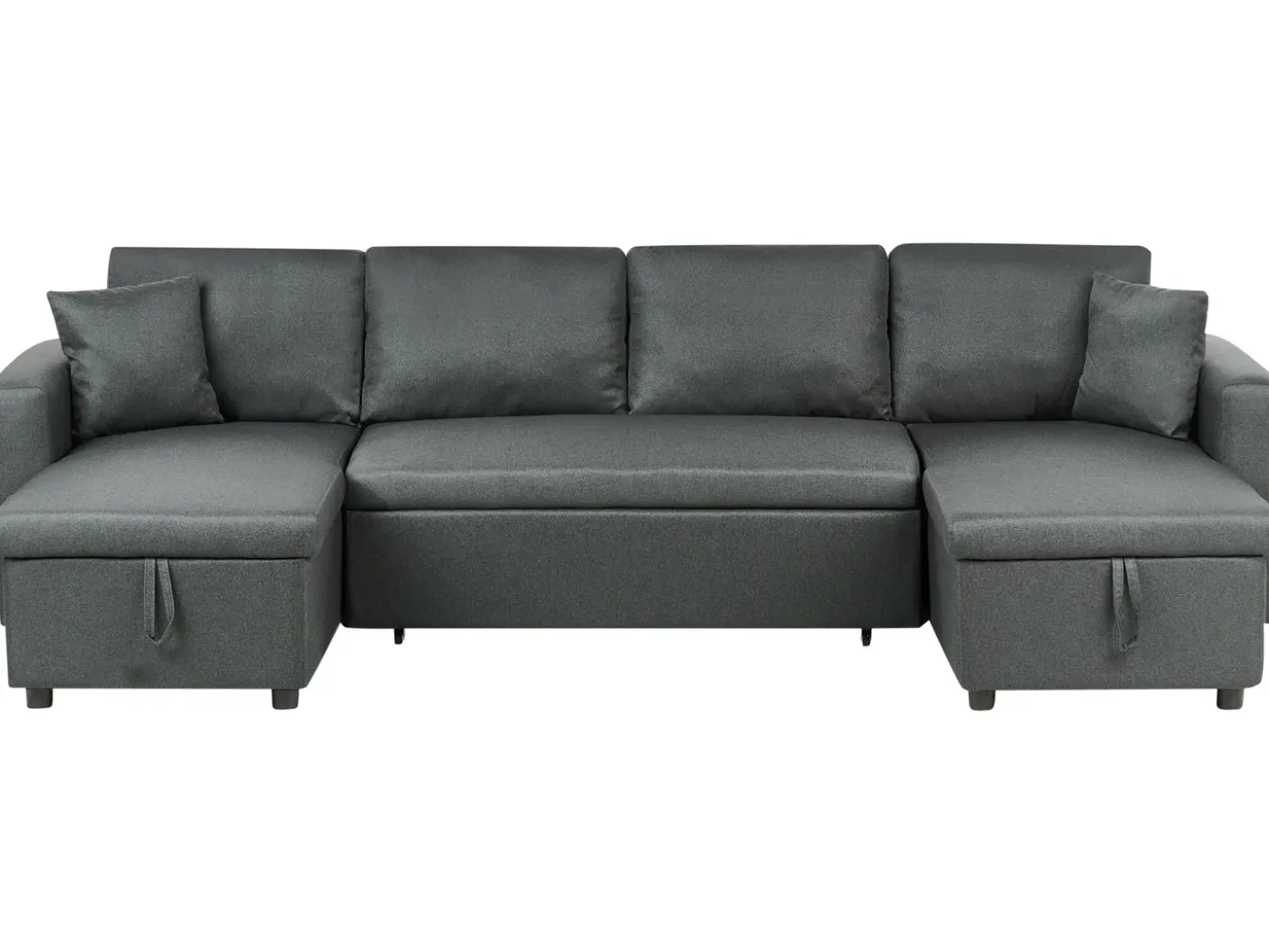 U-formet sovesofa 5 personers SOMMEN Mørkegrå med opbevaring