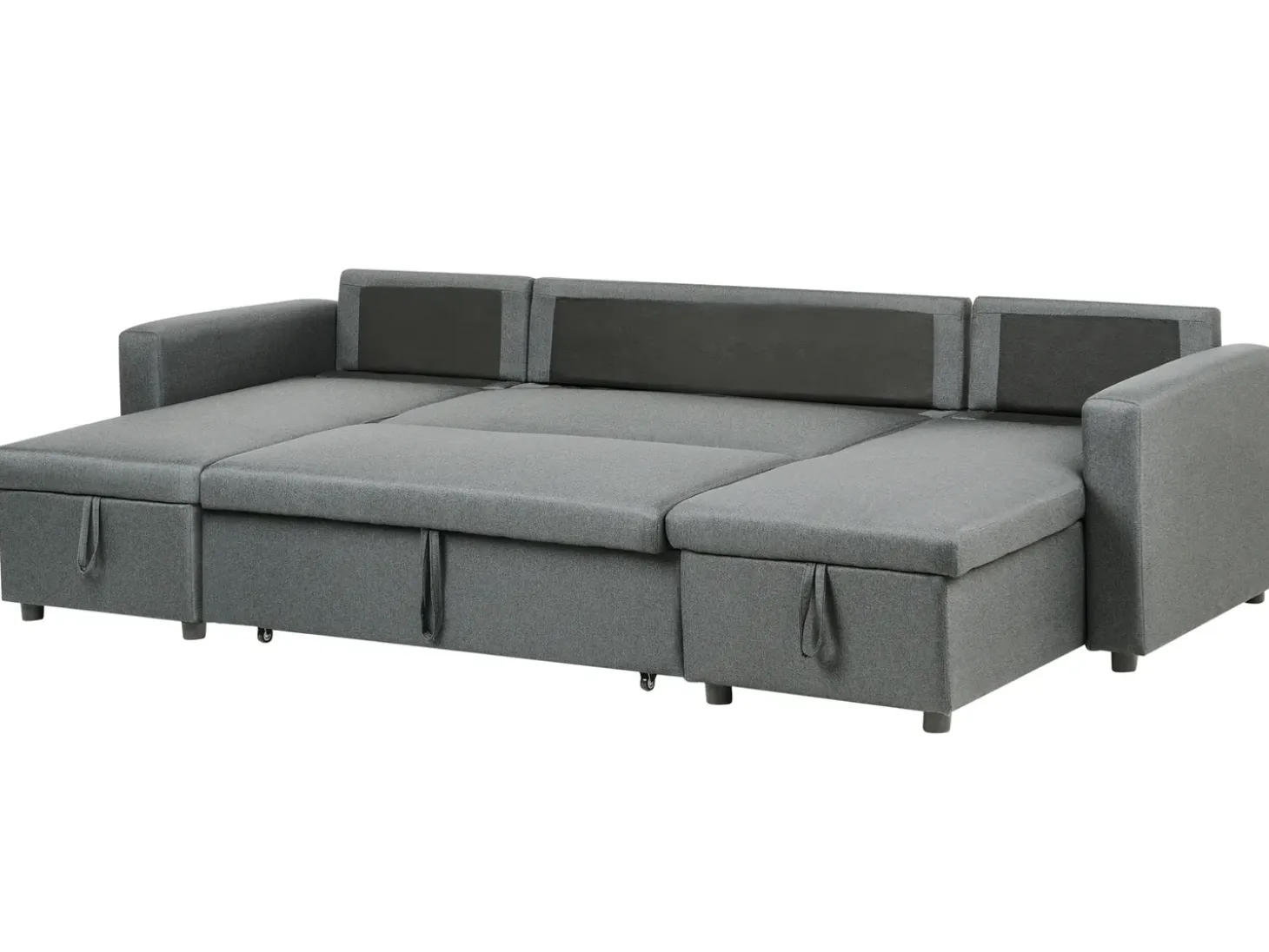 U-formet sovesofa 5 personers SOMMEN Mørkegrå med opbevaring