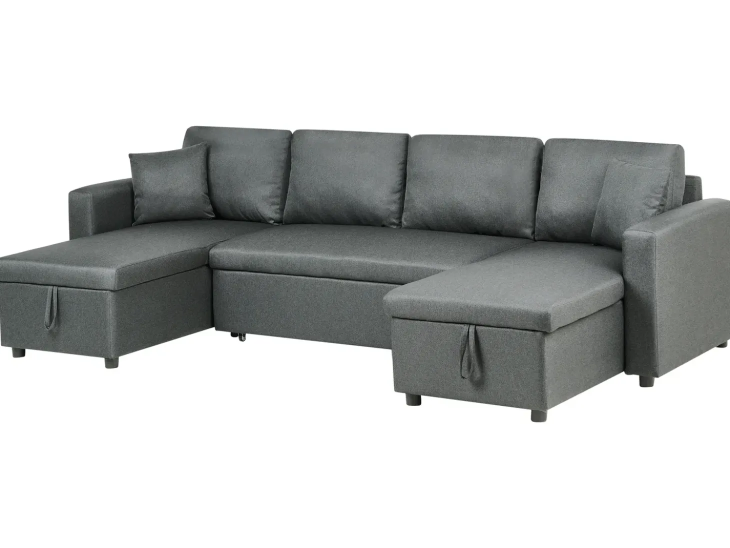 U-formet sovesofa 5 personers SOMMEN Mørkegrå med opbevaring