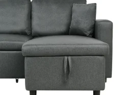 U-formet sovesofa 5 personers SOMMEN Mørkegrå med opbevaring