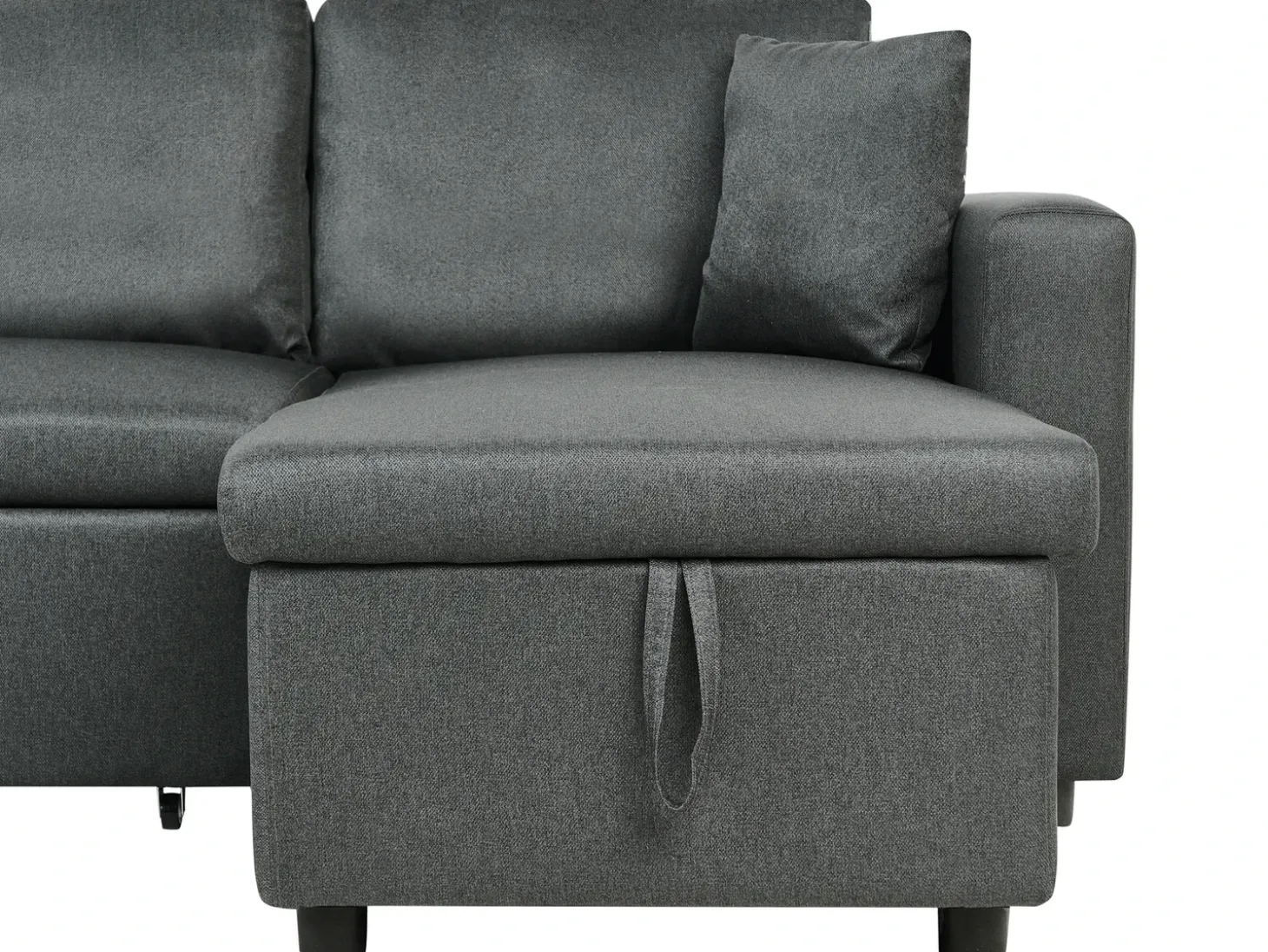 U-formet sovesofa 5 personers SOMMEN Mørkegrå med opbevaring