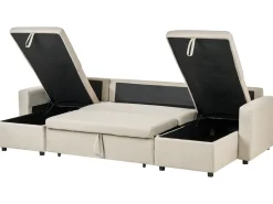 U-formet sovesofa 5 personers SOMMEN Lys Beige med opbevaring