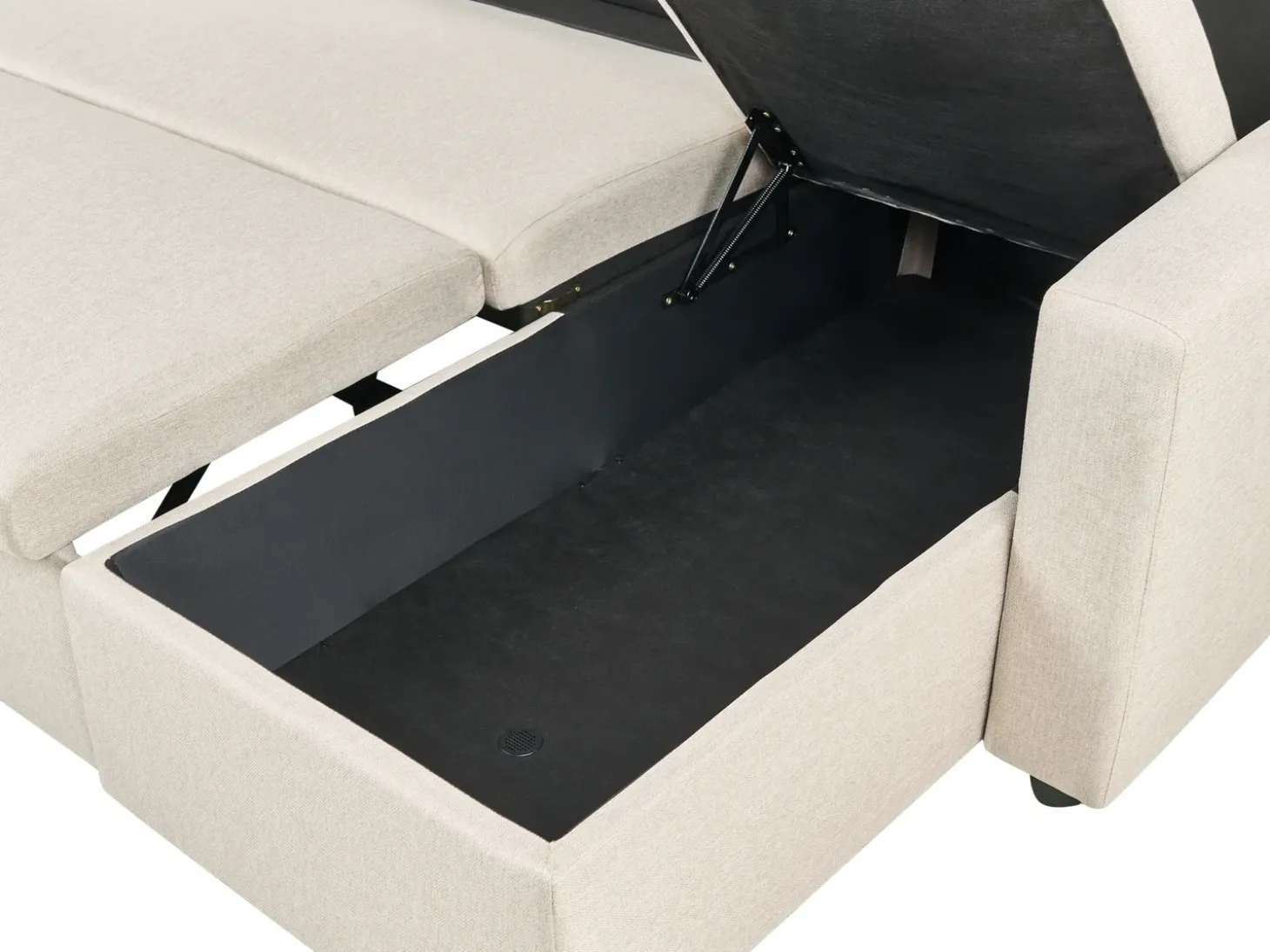 U-formet sovesofa 5 personers SOMMEN Lys Beige med opbevaring