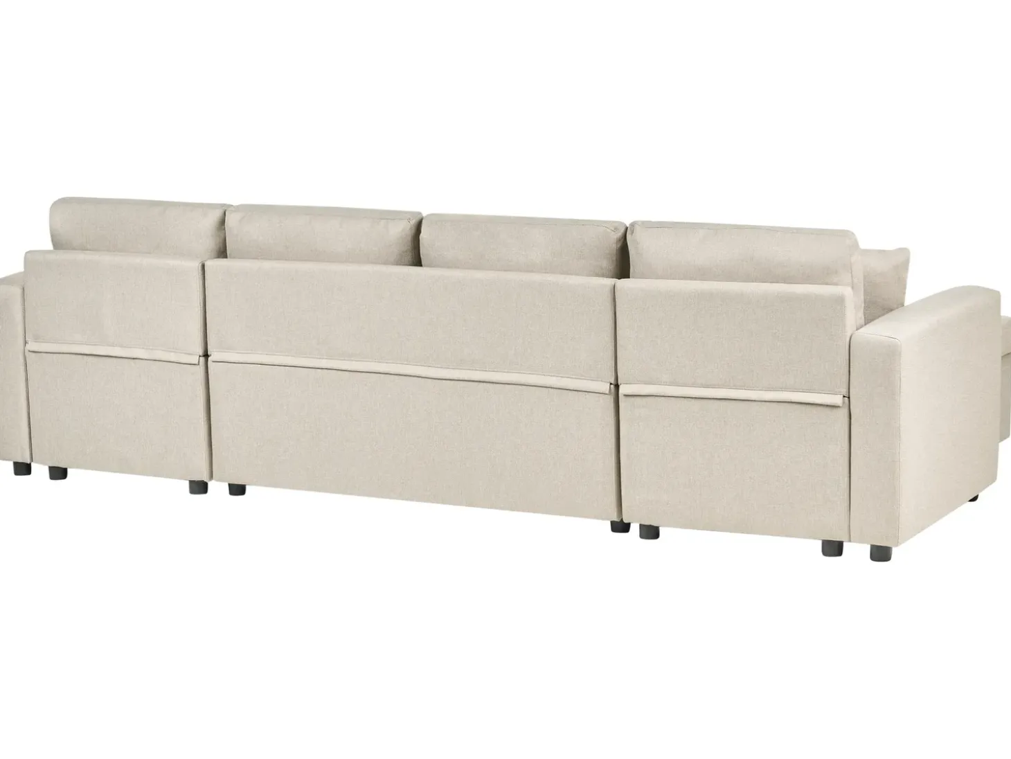 U-formet sovesofa 5 personers SOMMEN Lys Beige med opbevaring