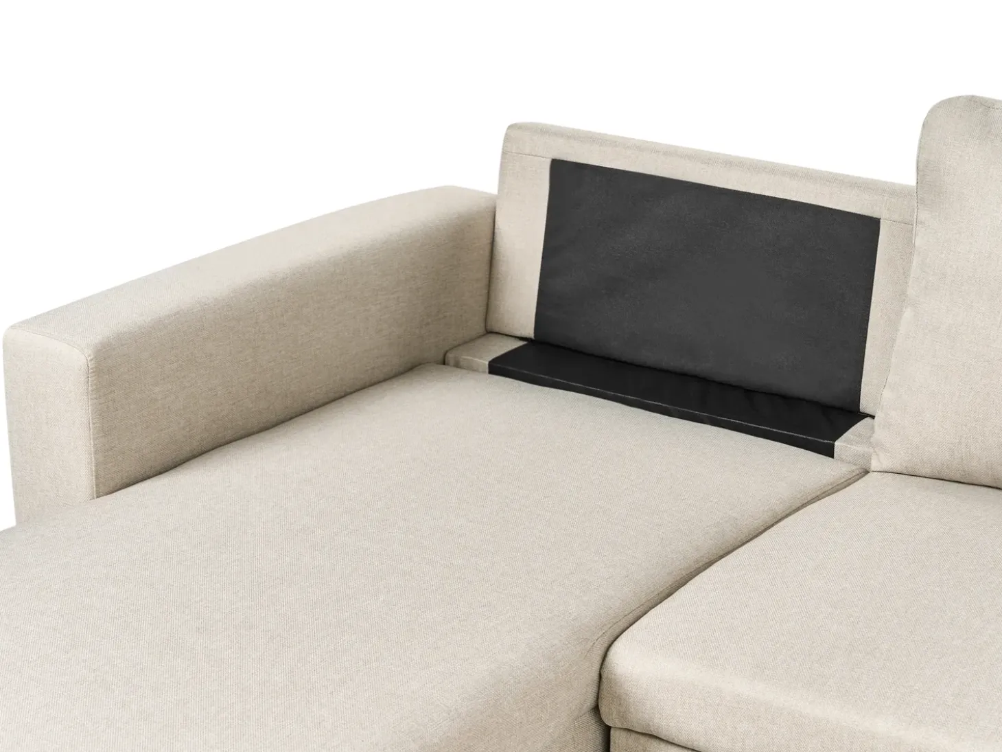 U-formet sovesofa 5 personers SOMMEN Lys Beige med opbevaring