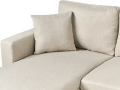 U-formet sovesofa 5 personers SOMMEN Lys Beige med opbevaring