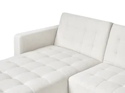 U-formet sovesofa 5 personers ABERDEEN Cremehvid