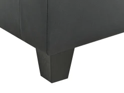 UNSTAD 5 personers Hjørnesofa modul Højrevendt Sort Kunstlæder med fodskammel