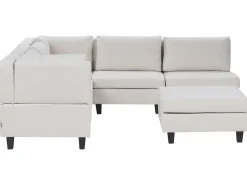 UNSTAD 5 personers Hjørnesofa modul Højrevendt Lys Beige med fodskammel