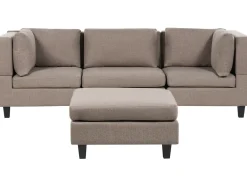 UNSTAD 3 personers Modulsofa Brun med fodskammel