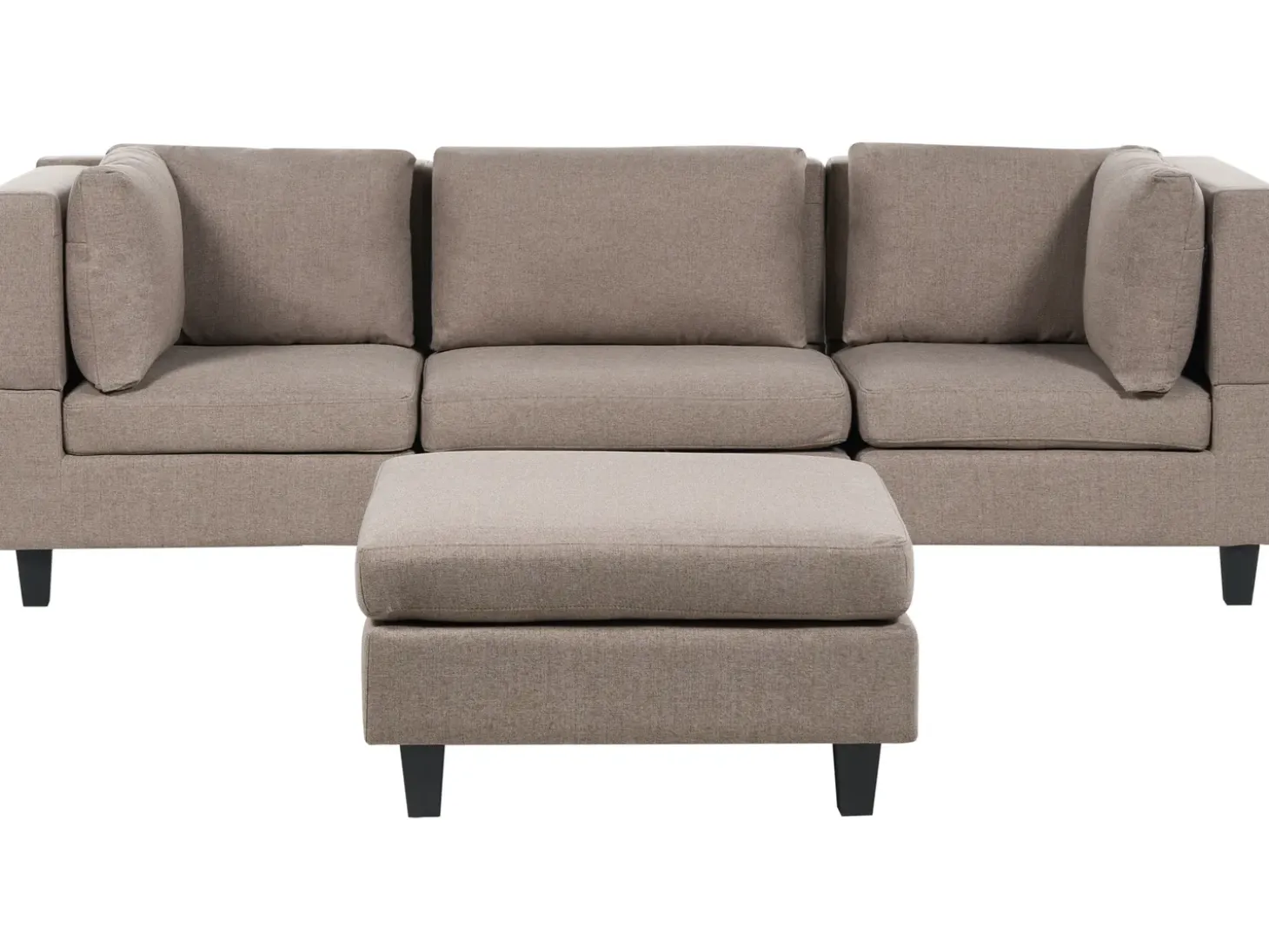 UNSTAD 3 personers Modulsofa Brun med fodskammel