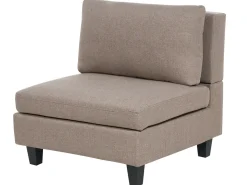 UNSTAD 5 personers U-formet modulsofa Brun med fodskammel